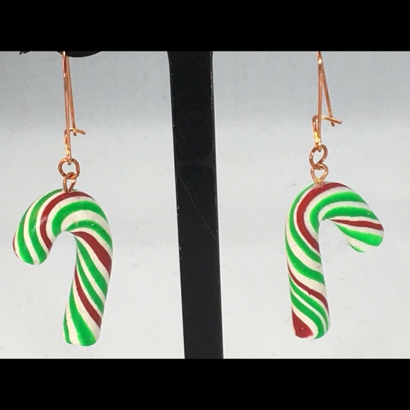 Kool Klay Jewelry - Handmade Polymer Clay Candy Cane Earring